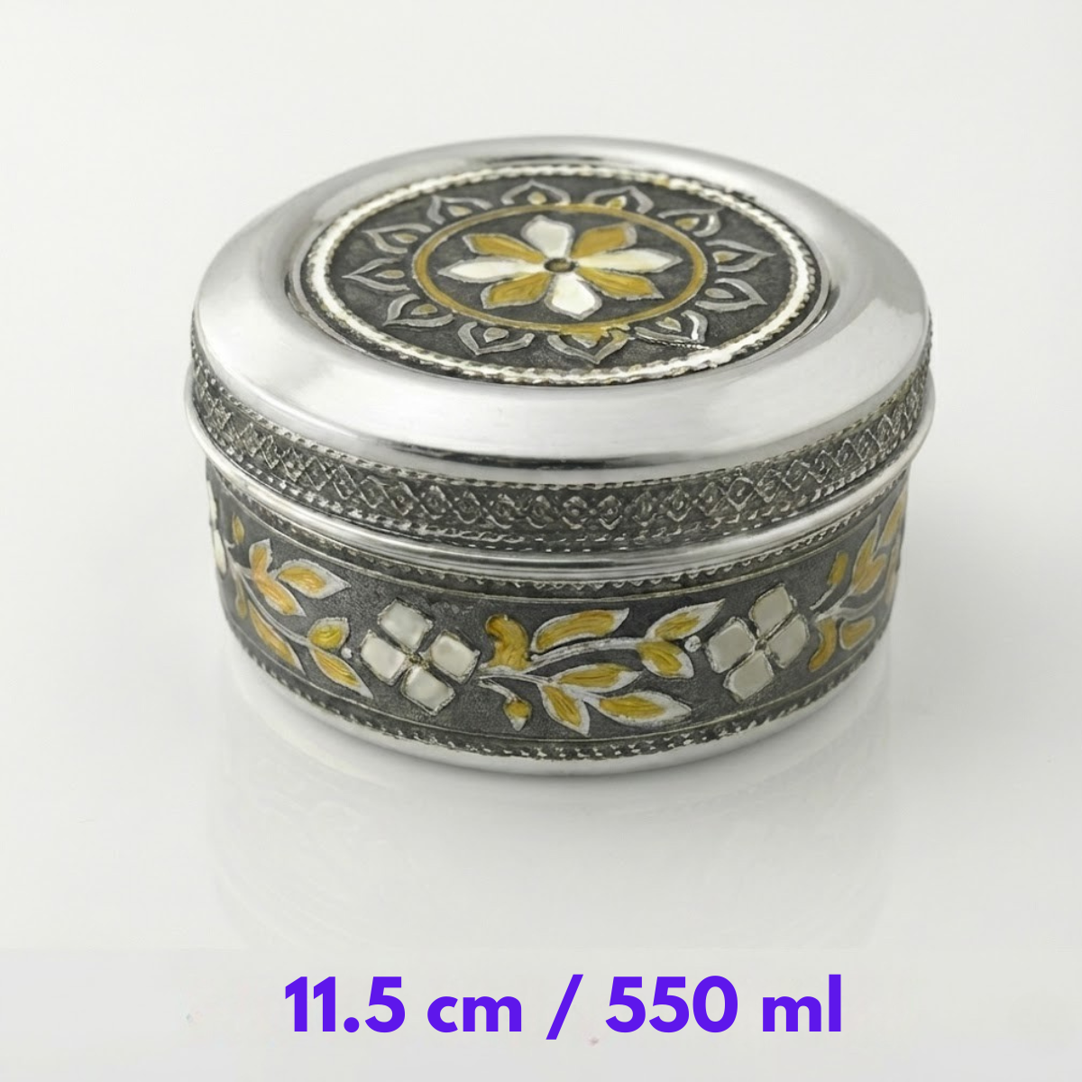 Kitchen Mart Antique Deep Puri Box Steel Traditional Indian Gift