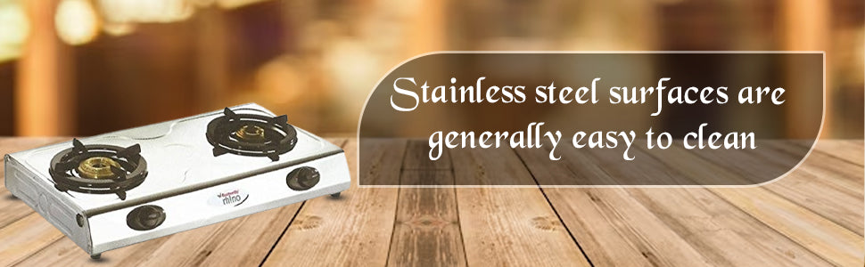 Butterfly Rhino Stainless Steel LPG Stove, 2 Burners, Manual Ignition