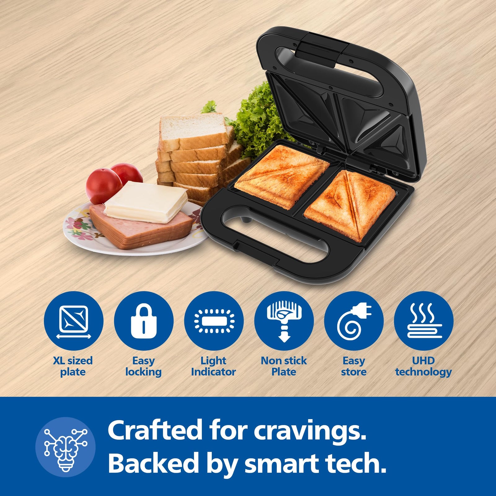 Philips HD3000/80 Sandwich Maker light indicators on the top panel