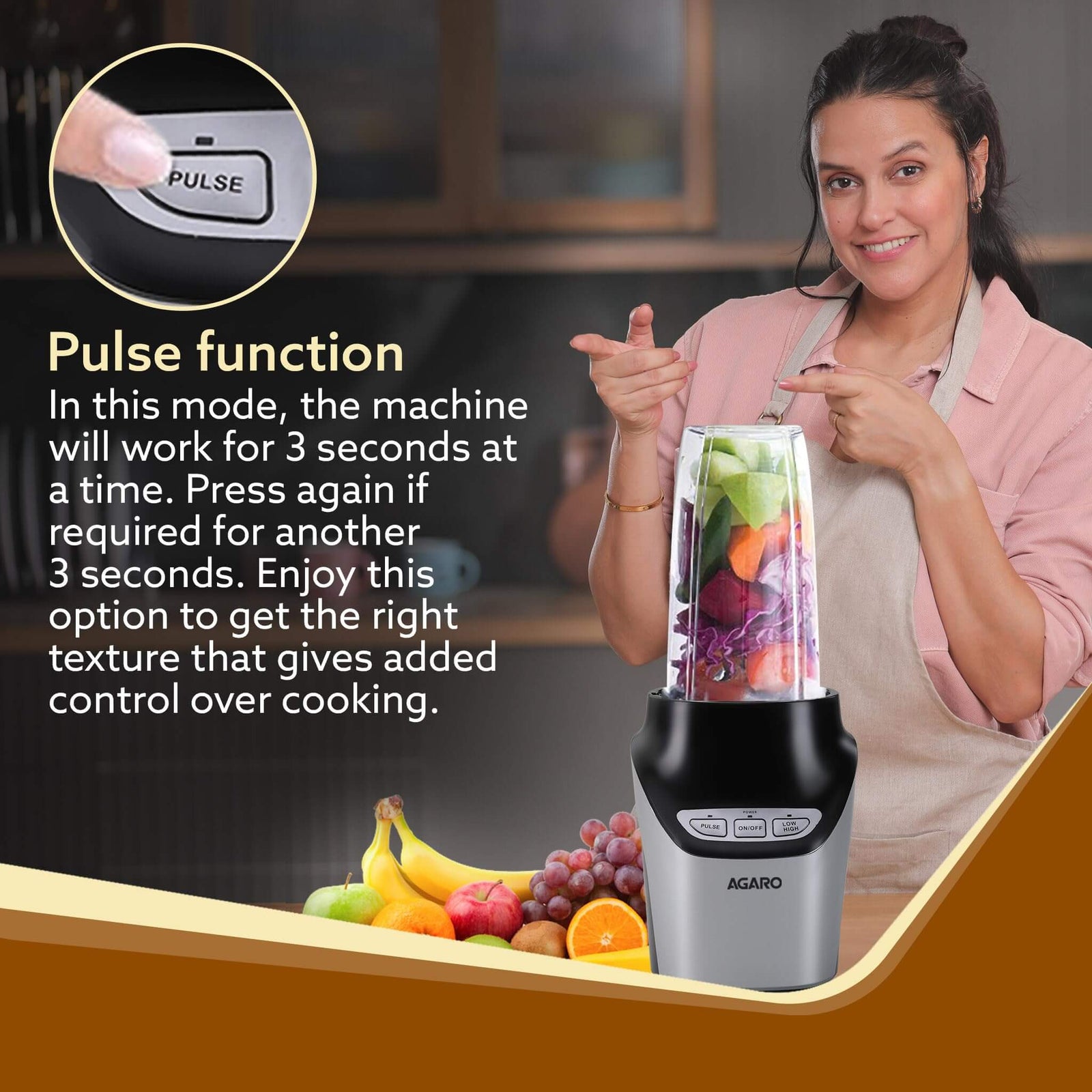 AGARO Marvel Nutri Blender, 1000W, 2 BPA-Free Tritan Jars