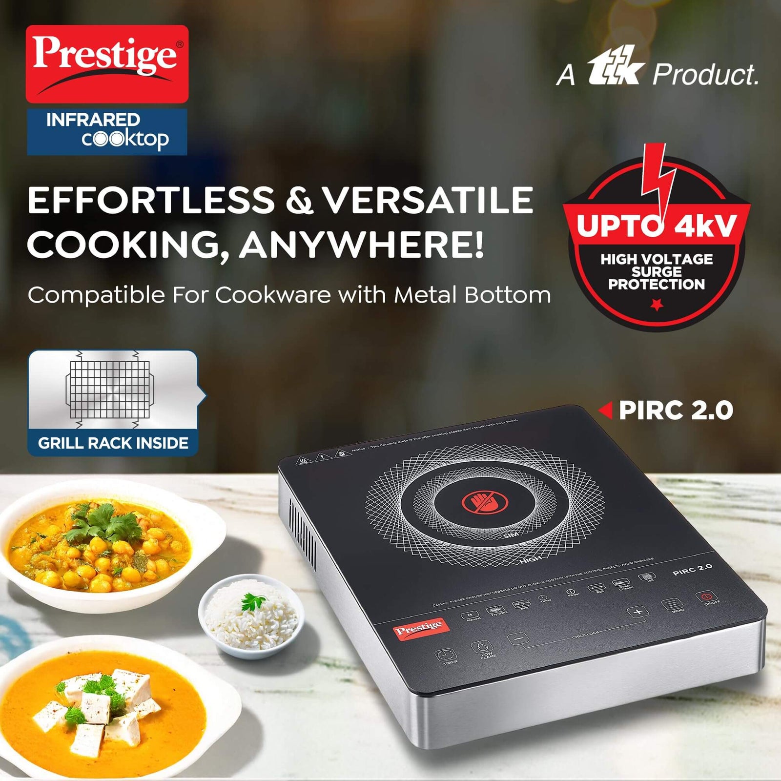 Prestige PIRC 2.0 Infrared Cooktop front view hero image