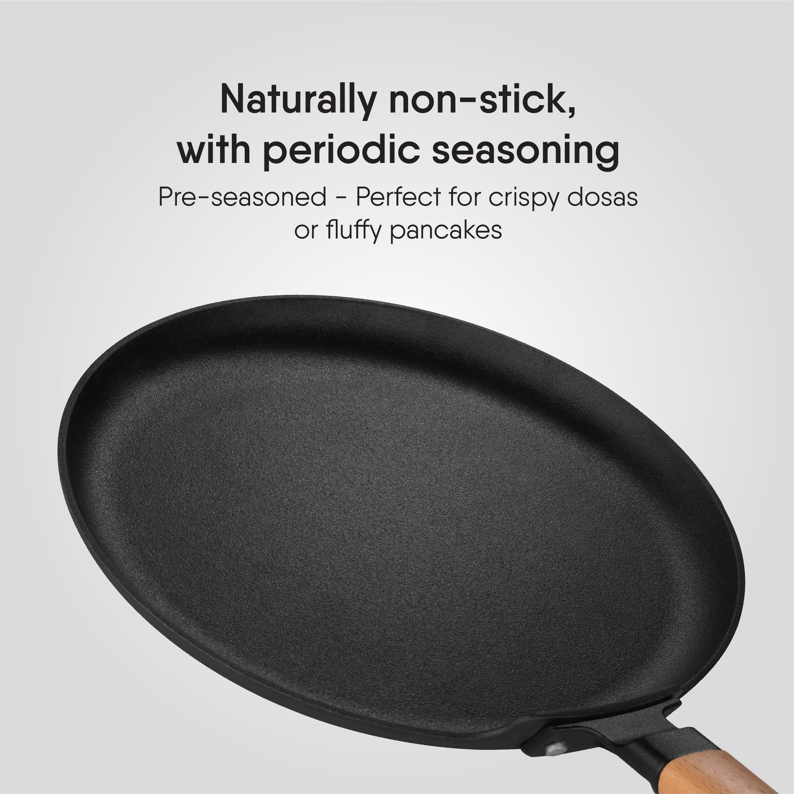 Stahl Blacksmith Cast Iron Dosa Tawa | Pre-Seasoned Induction Pan