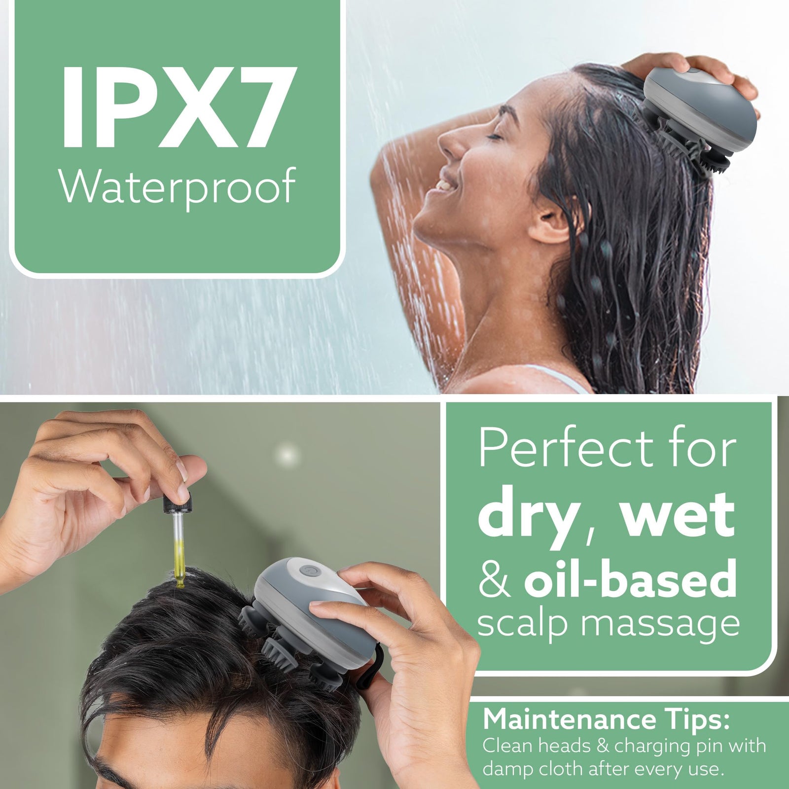 AGARO scalp massager 360 degree rotation 96 soft silicone bristles detachable massage heads ergonomic design