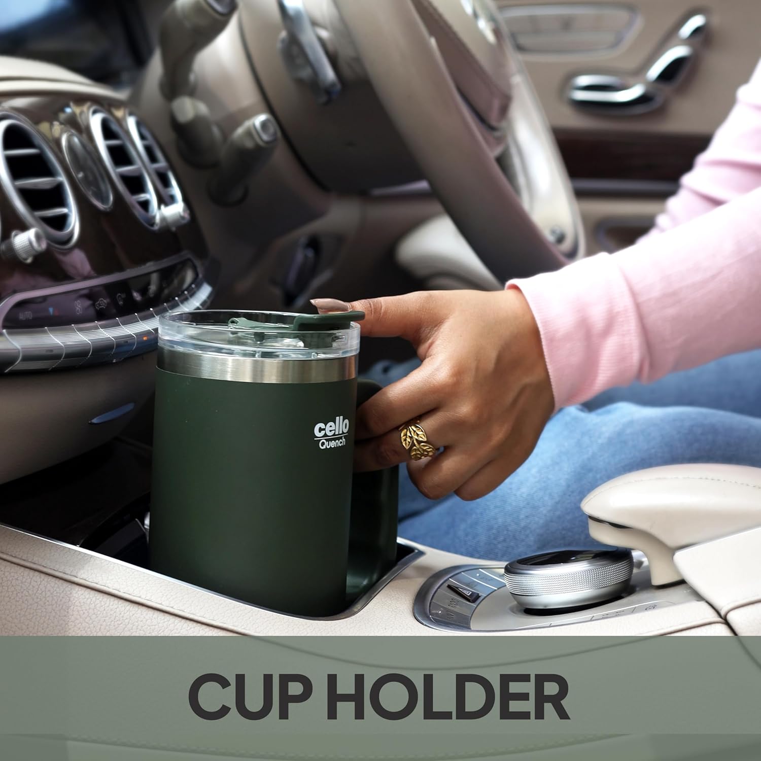 Cello Quench Insulated Stainless Steel Tumbler 550ml with Straw & Handle