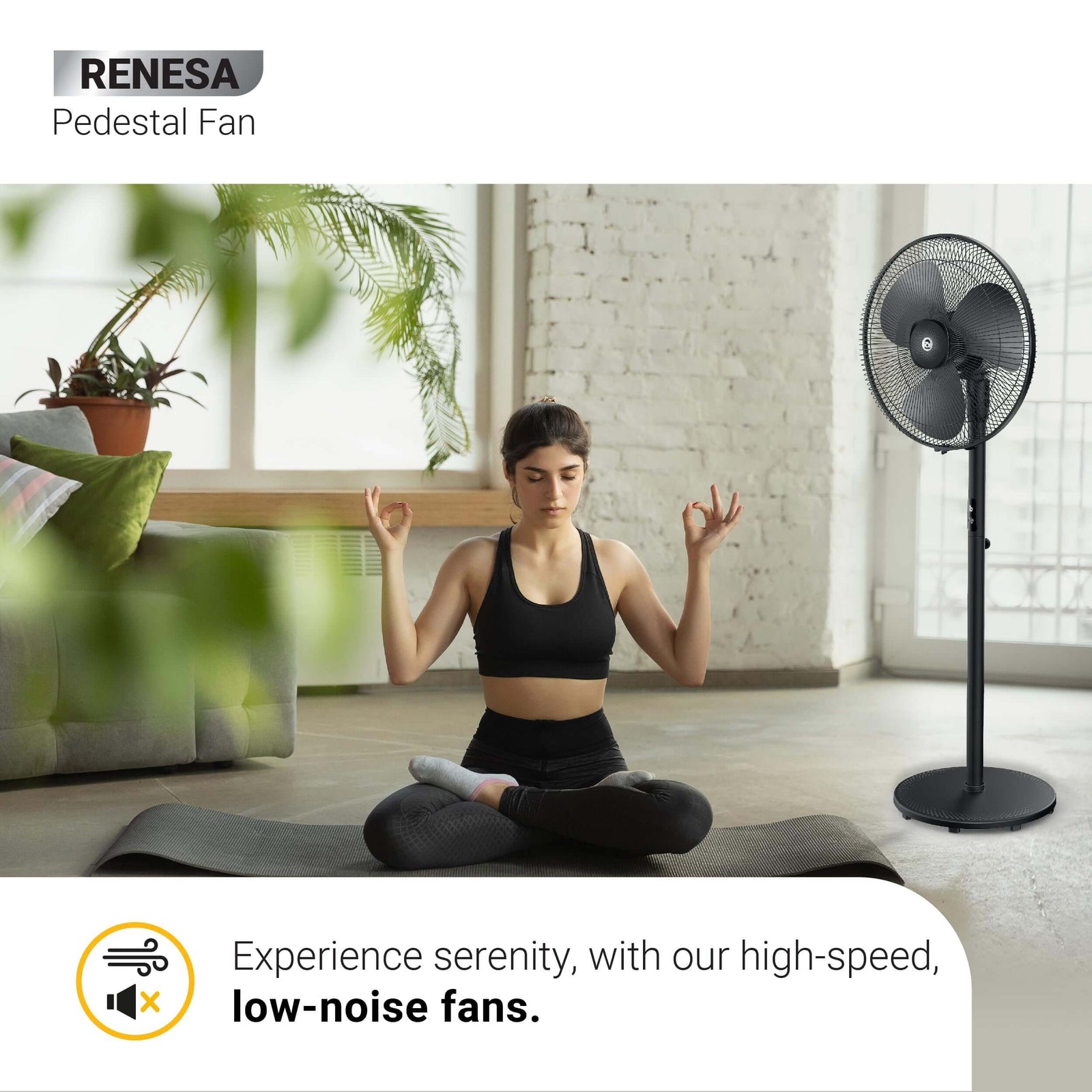 Renesa Fan with Detachable Grill for Easy Cleaning