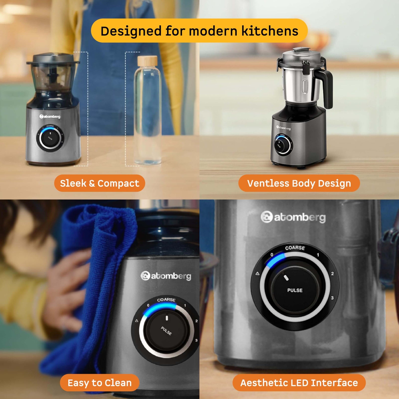 Atomberg Zenova BLDC Mixer Grinder with 4 jars