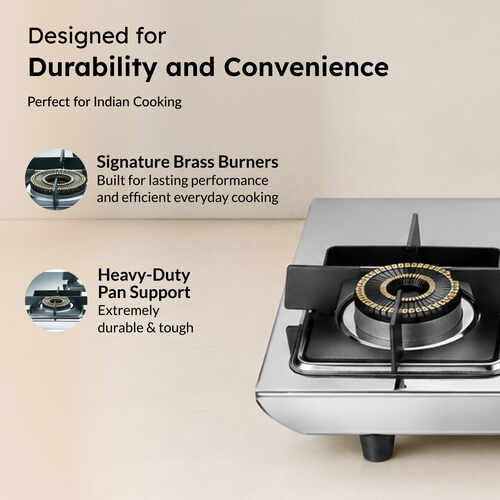 Prestige Valora gas stove dimensions 77 x 44 x 12 cm stainless steel 3 burner cooktop