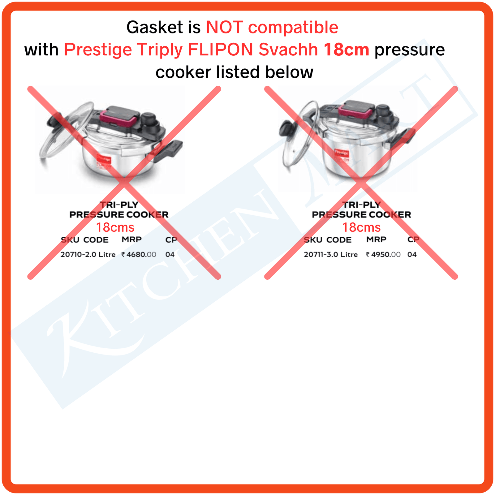 Prestige Gasket Replacement Seal Ring for 22cm Clipon Pressure Cookers