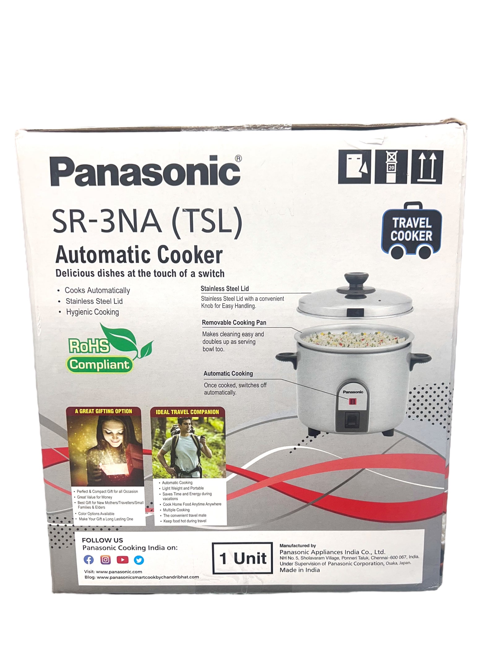 Panasonic 0.3L Portable Travel Rice Cooker: Bachelor & Baby Cooker for On-the-Go Gourmet Meals 🌍