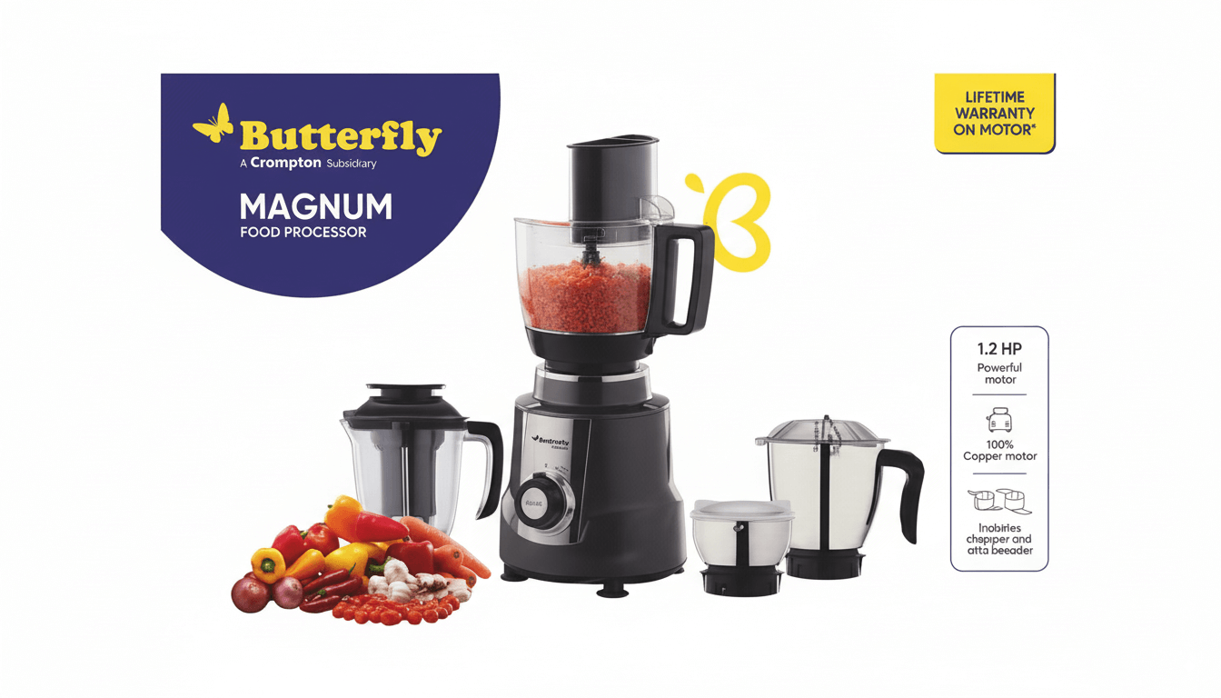 Butterfly Magnum food processor showing versatile food processing capabilities