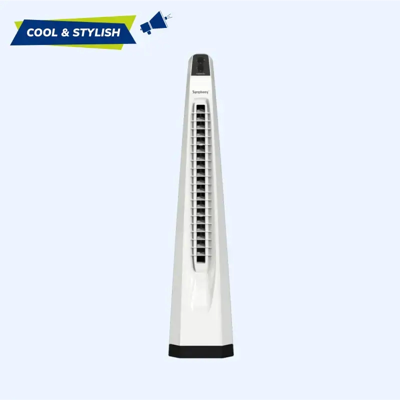 Modern and Stylish Tower Fan – Quiet Operation with Safety Features