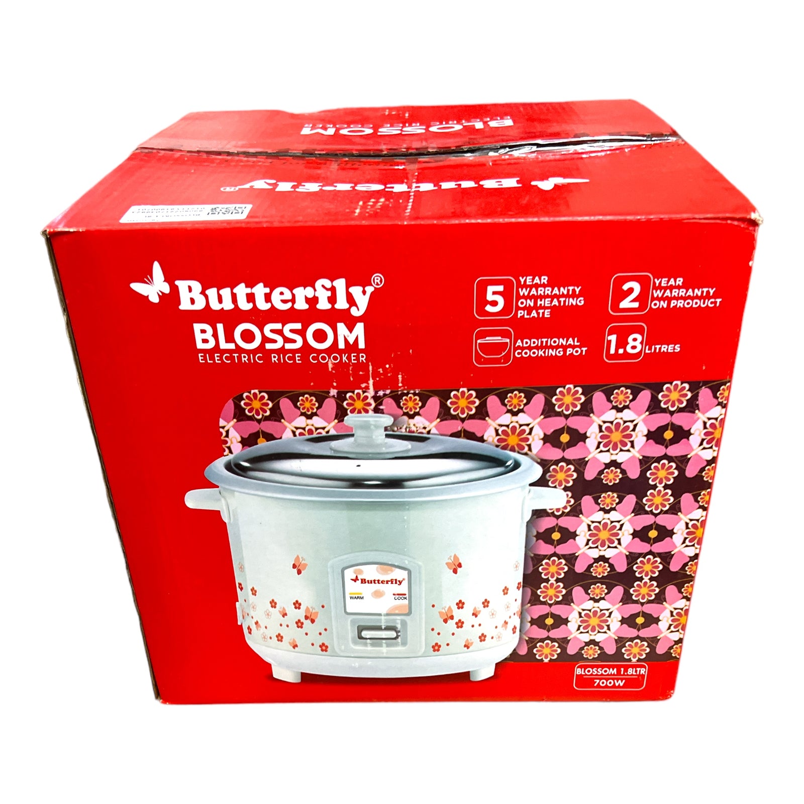 Butterfly blossom rice cooker 1.8 litres
