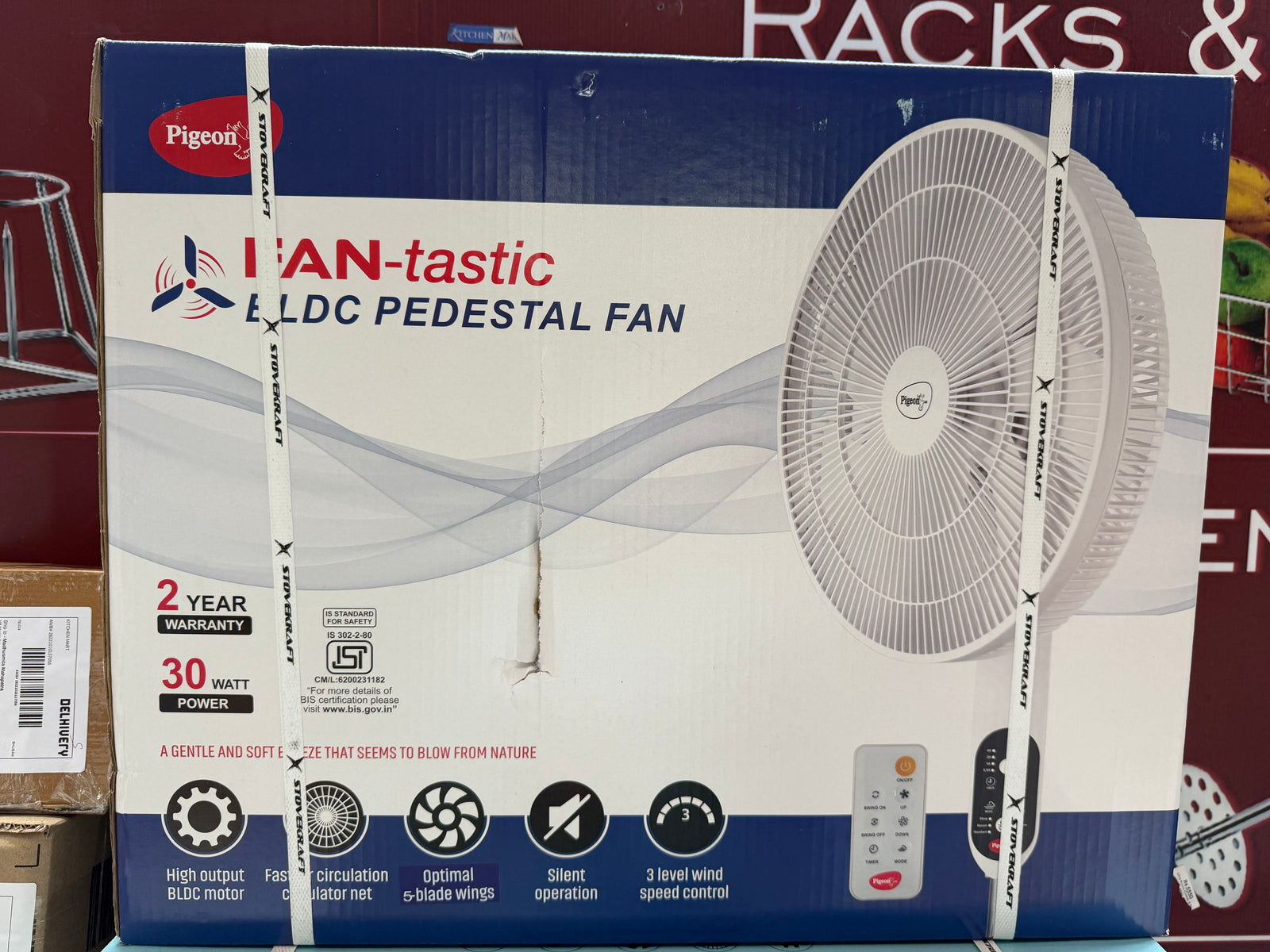 Pigeon FAN-tastic 30W BLDC motor pedestal fan ISI certified made in India