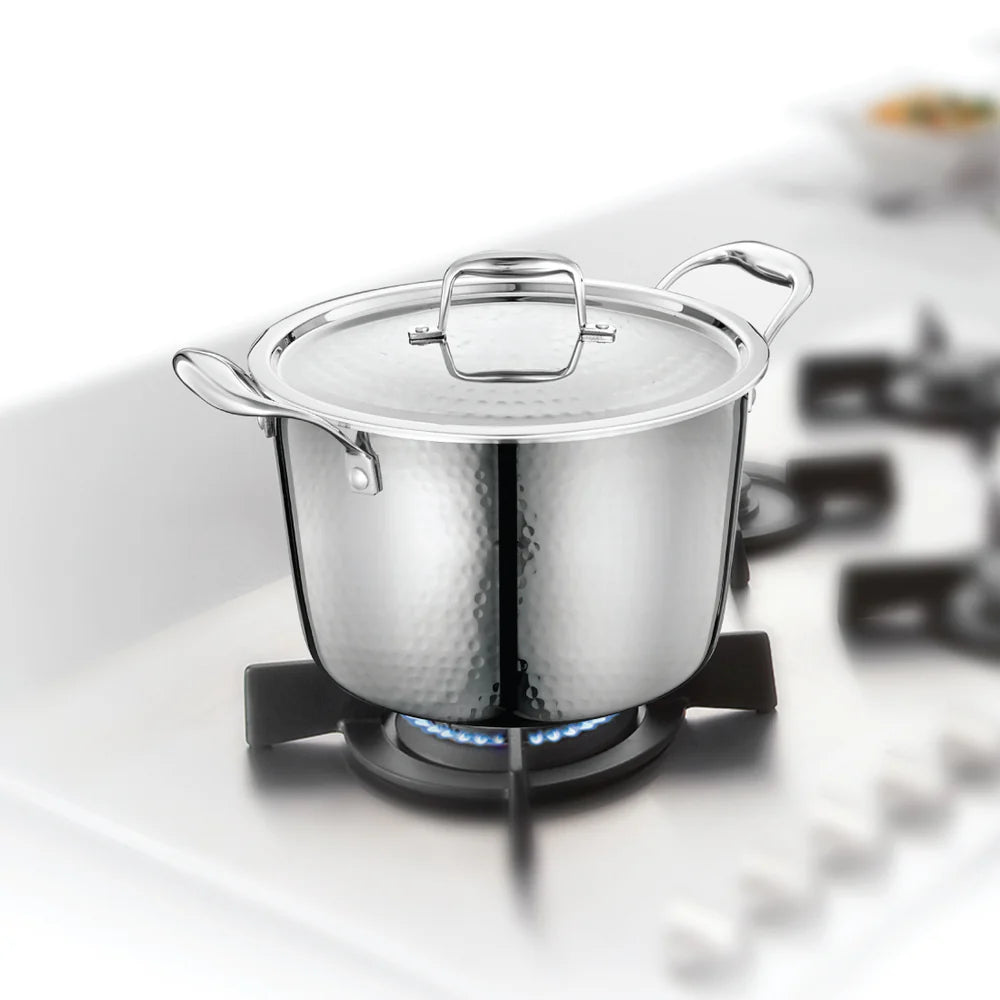 Shri and Sam stainless steel triply hammered casserole with lid 3 litre and 5 litre