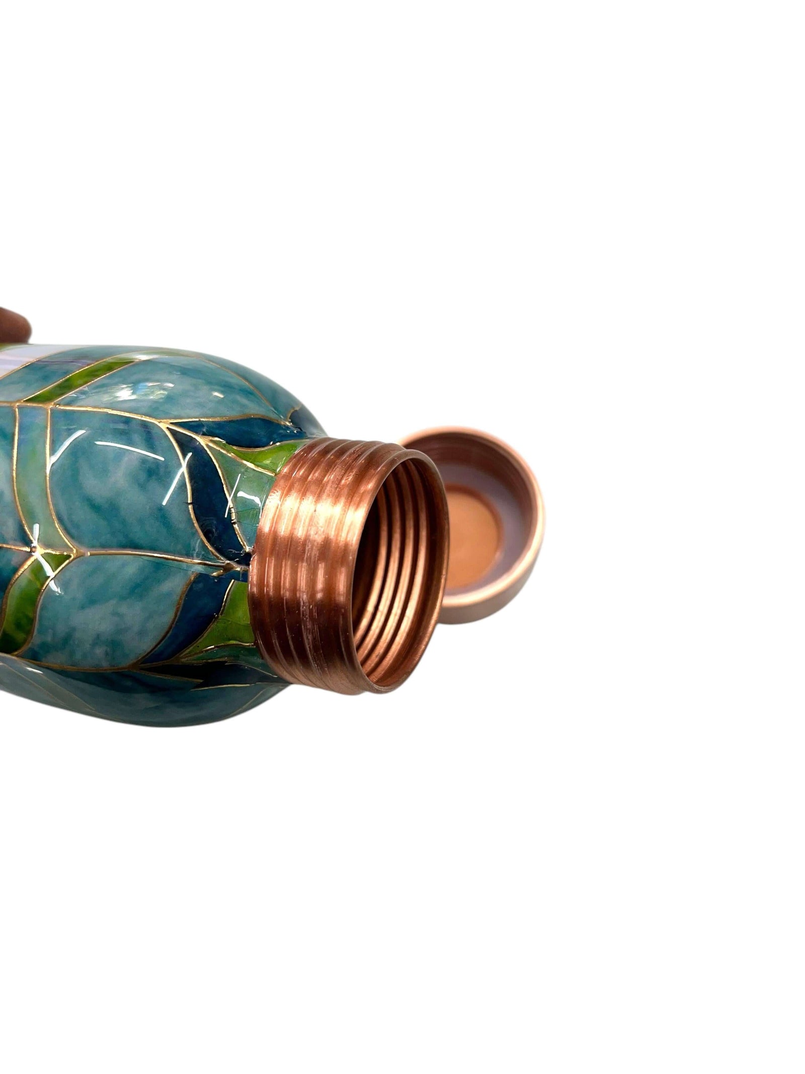 Handmade copper water bottle with 99.3% pure copper construction