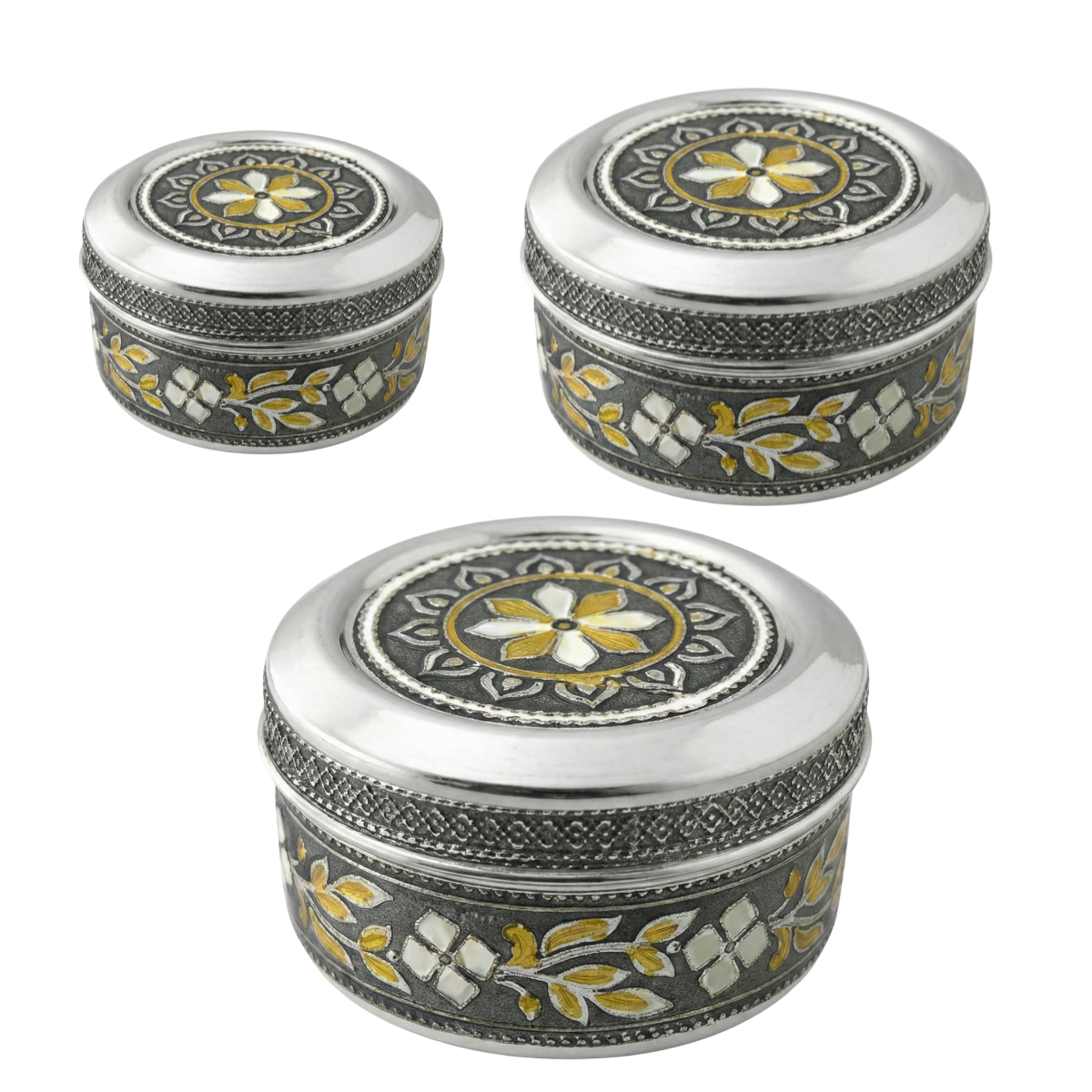 Kitchen Mart Antique Deep Puri Box Steel Traditional Indian Gift