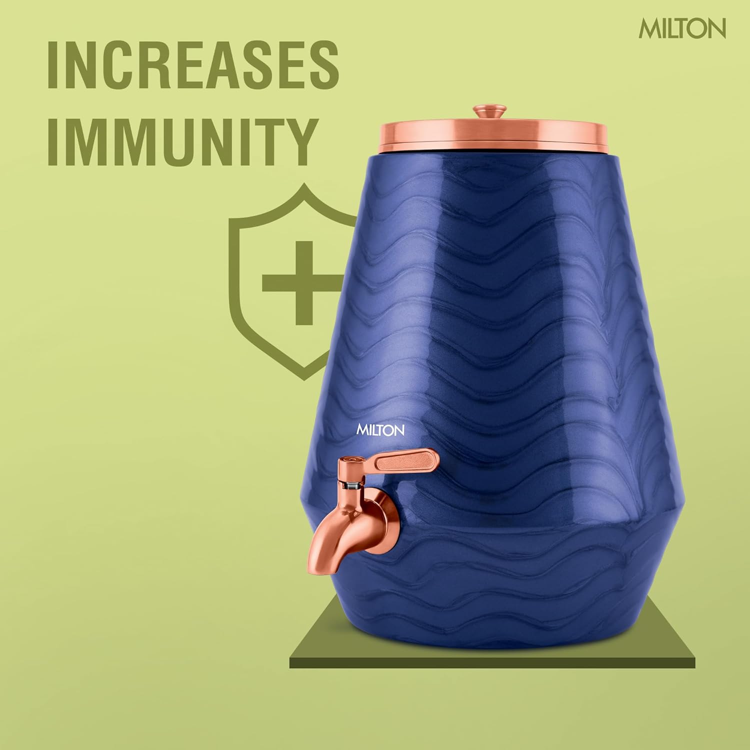 Milton Neerja Copper Water Dispenser 5 Litre Purple Wave Design with Copper Tap - Kitchen Decor India