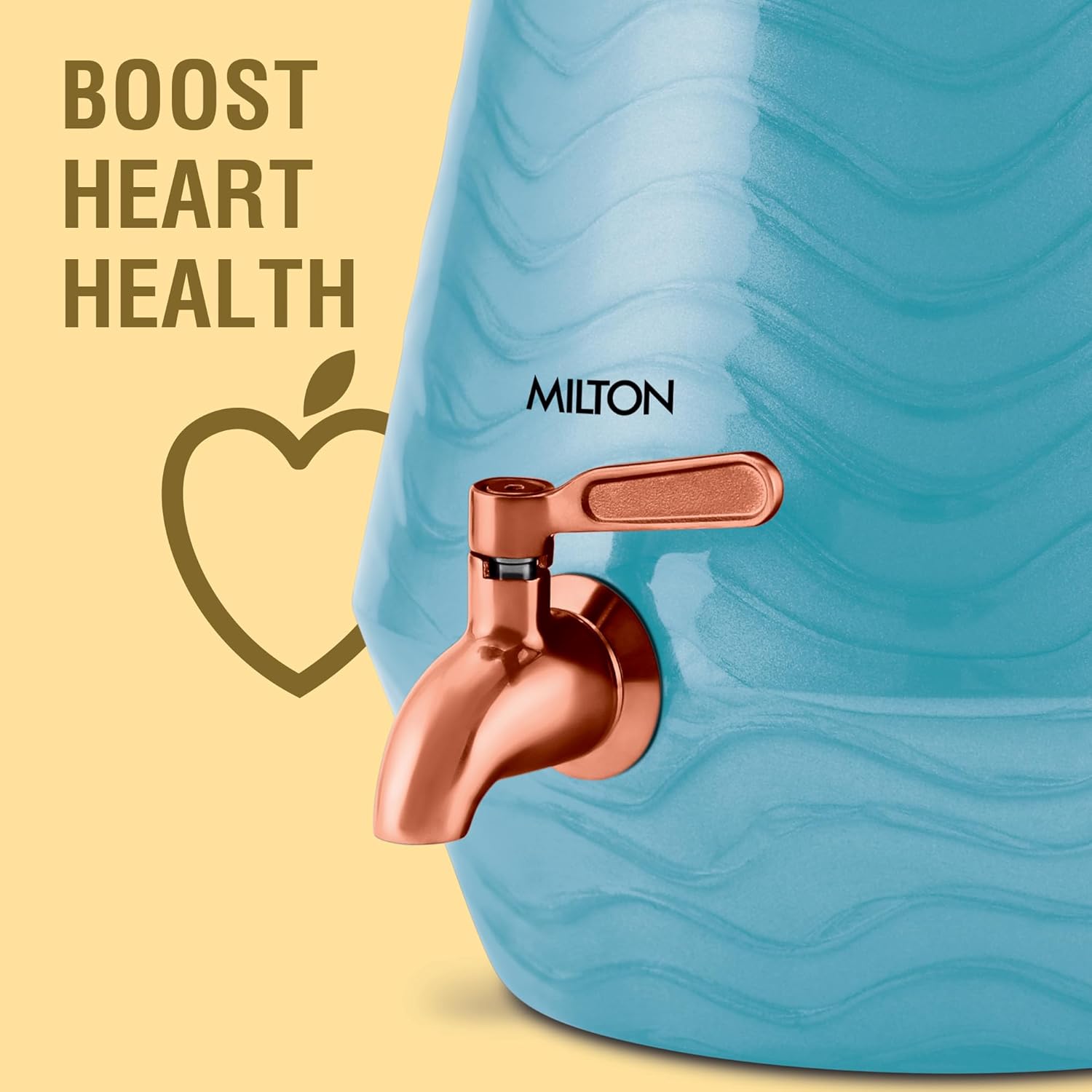 Milton Copper Neerja Matka Dispenser Boosts Heart Health - Pure Copper Tap Close Up India