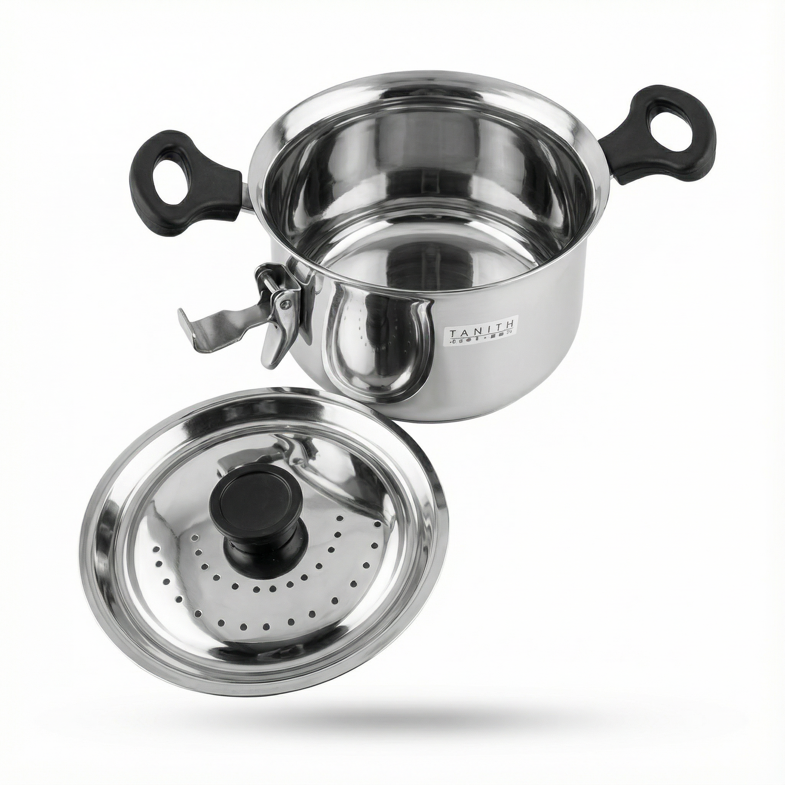 tanith Stainless steel rice handi with secure locking system for safe cooking