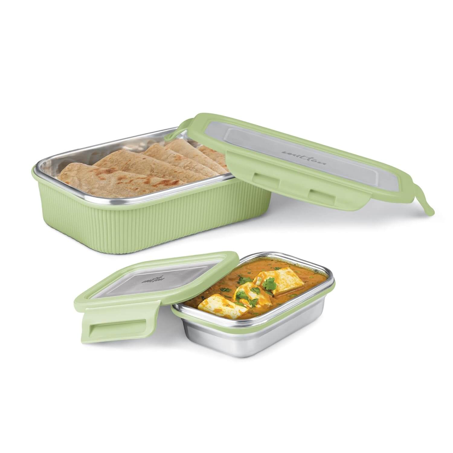 MILTON Cool Touch Epic 800 Microwave Safe Stainless Steel Tiffin Set of 2 (780ml+180ml) BPA Free