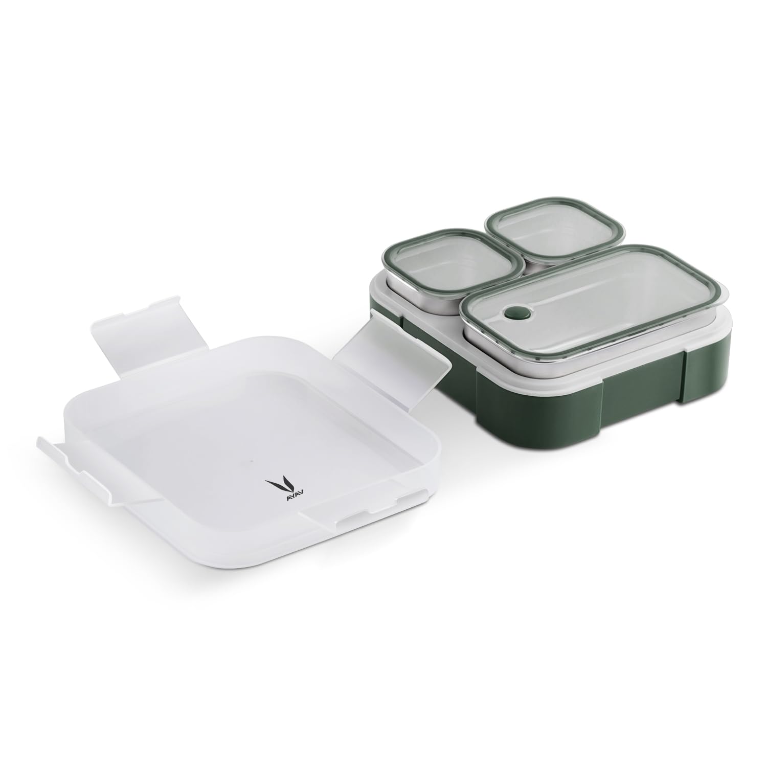 VAYA TYDBYT Stainless Steel Bento Lunch Box with 3 Leakproof Compartments – Perfect for Kids, Office & School