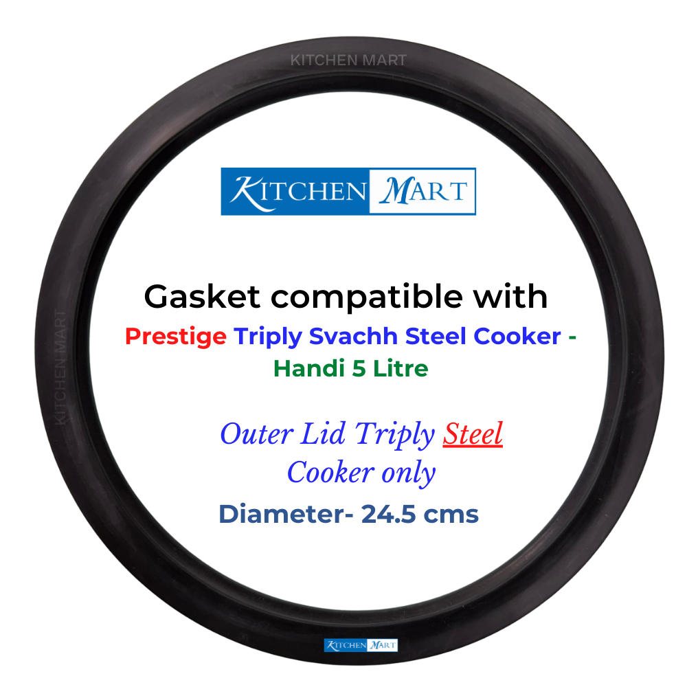 Prestige gasket compatible with Prestige Triply Svachh Steel Cooker, for handi 5Litre cooker