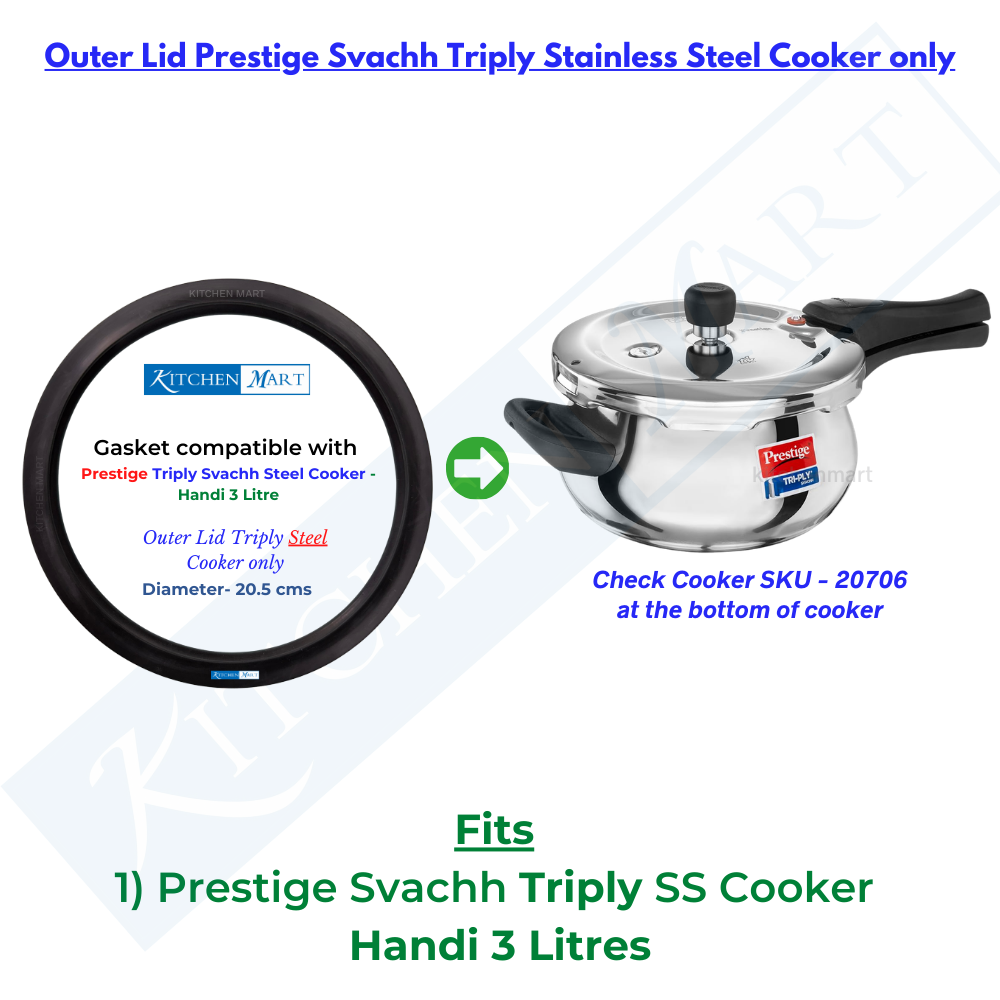 Replacement Gasket compatible with Prestige Triply Pressure cookers