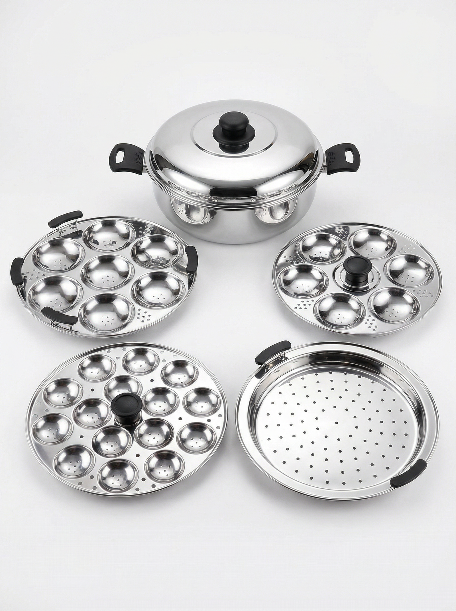 Embassy Sandwich Bottom Stainless Steamer Steamer for Idli, dhokla and mini idlies