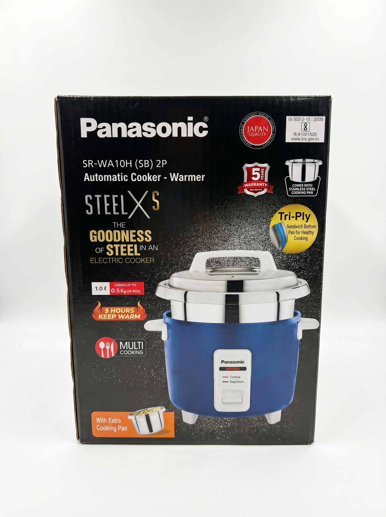 Panasonic SR-WA10H (SB) Automatic Rice Cooker - Sandwich Bottom Stainless Steel Inner Pot
