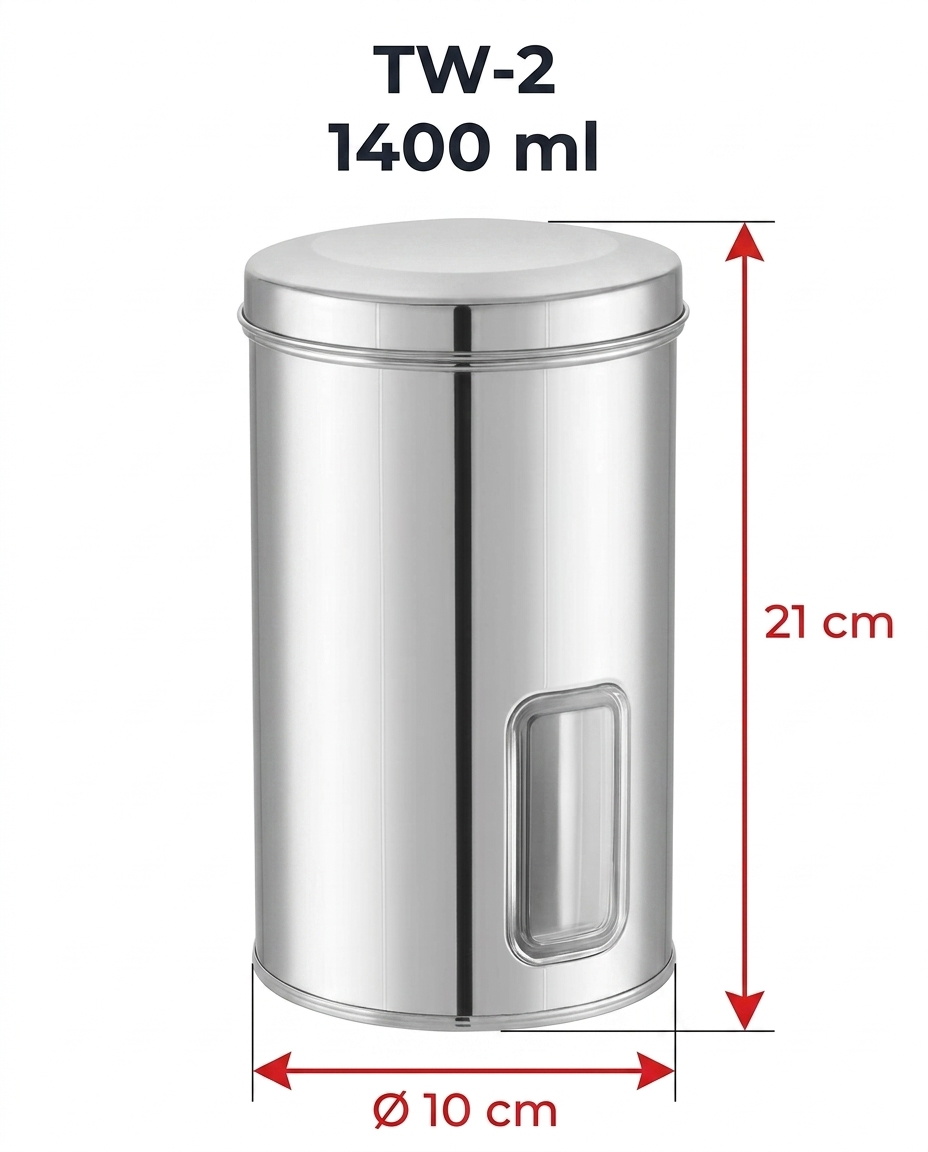 JVL Trendy Window Canister β Stainless Steel Airtight Storage Jar