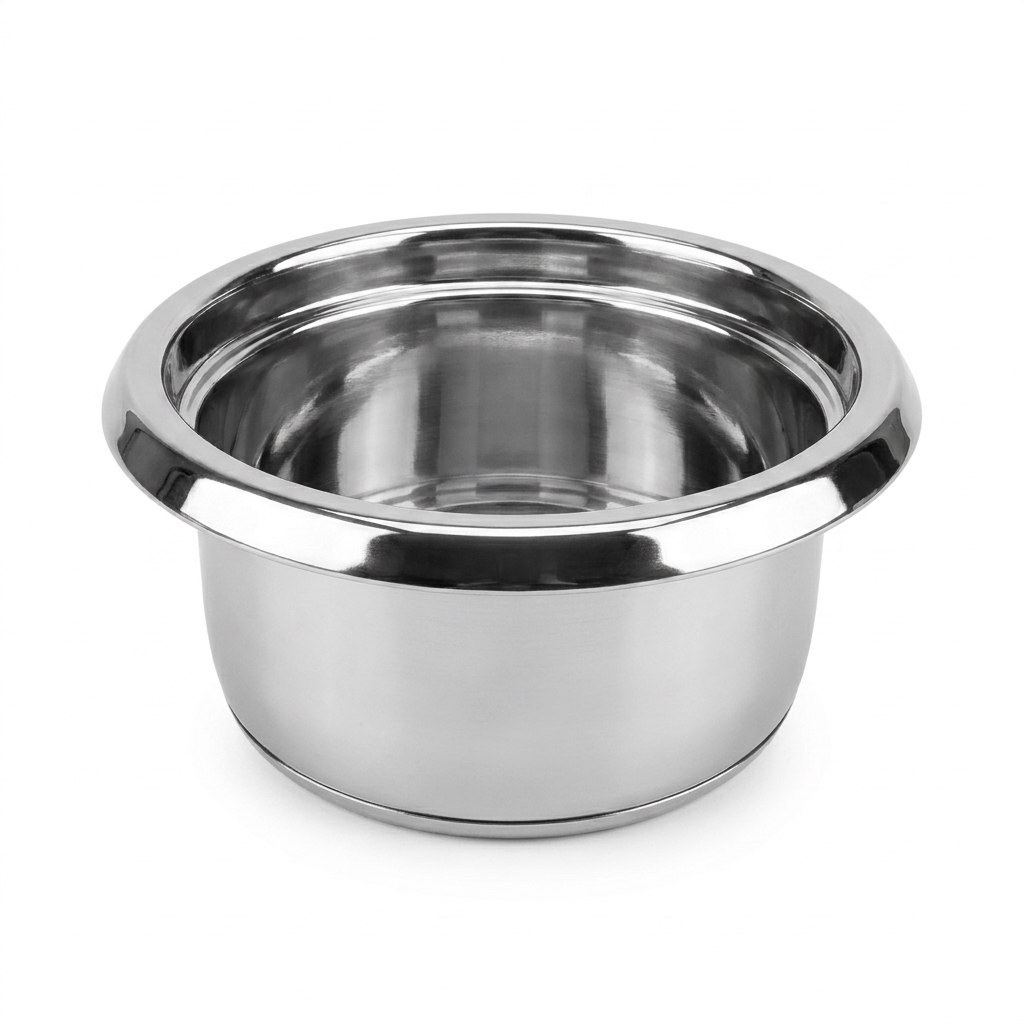 Panasonic 0.3 L rice cooker spare stainless steel container side angle view