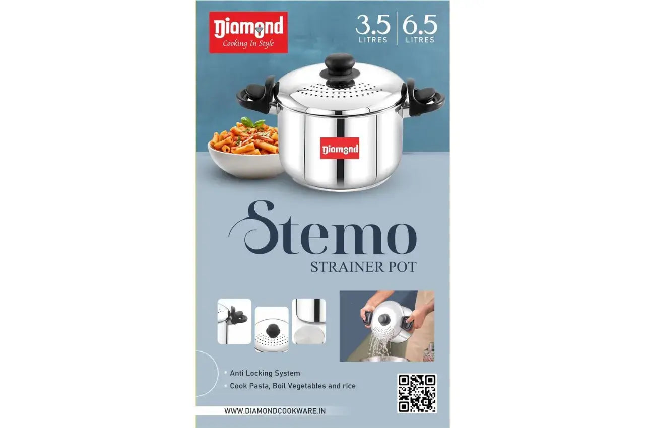 3.5L rice cooking pot showing anti-lock strainer system for easy water drainage