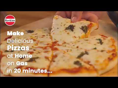 Hawkins Pizza Maker and Cake Baker with Glass Lid, Gas Oven, Pizza Oven Toaster Griller Tandoor Barbecue, Cake Baking Pan, Red (PIZZA)