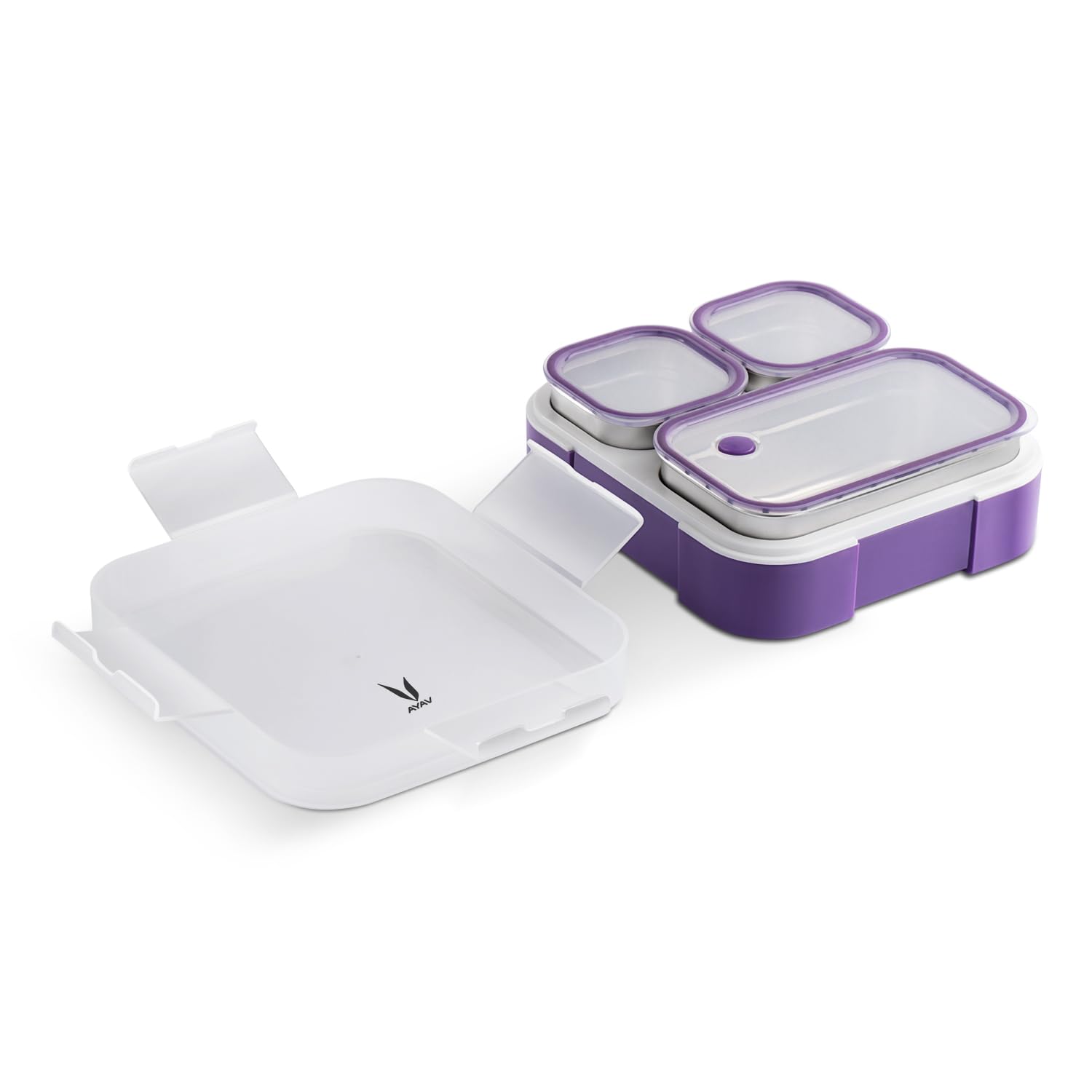 VAYA TYDBYT Stainless Steel Bento Lunch Box with 3 Leakproof Compartments – Perfect for Kids, Office & School