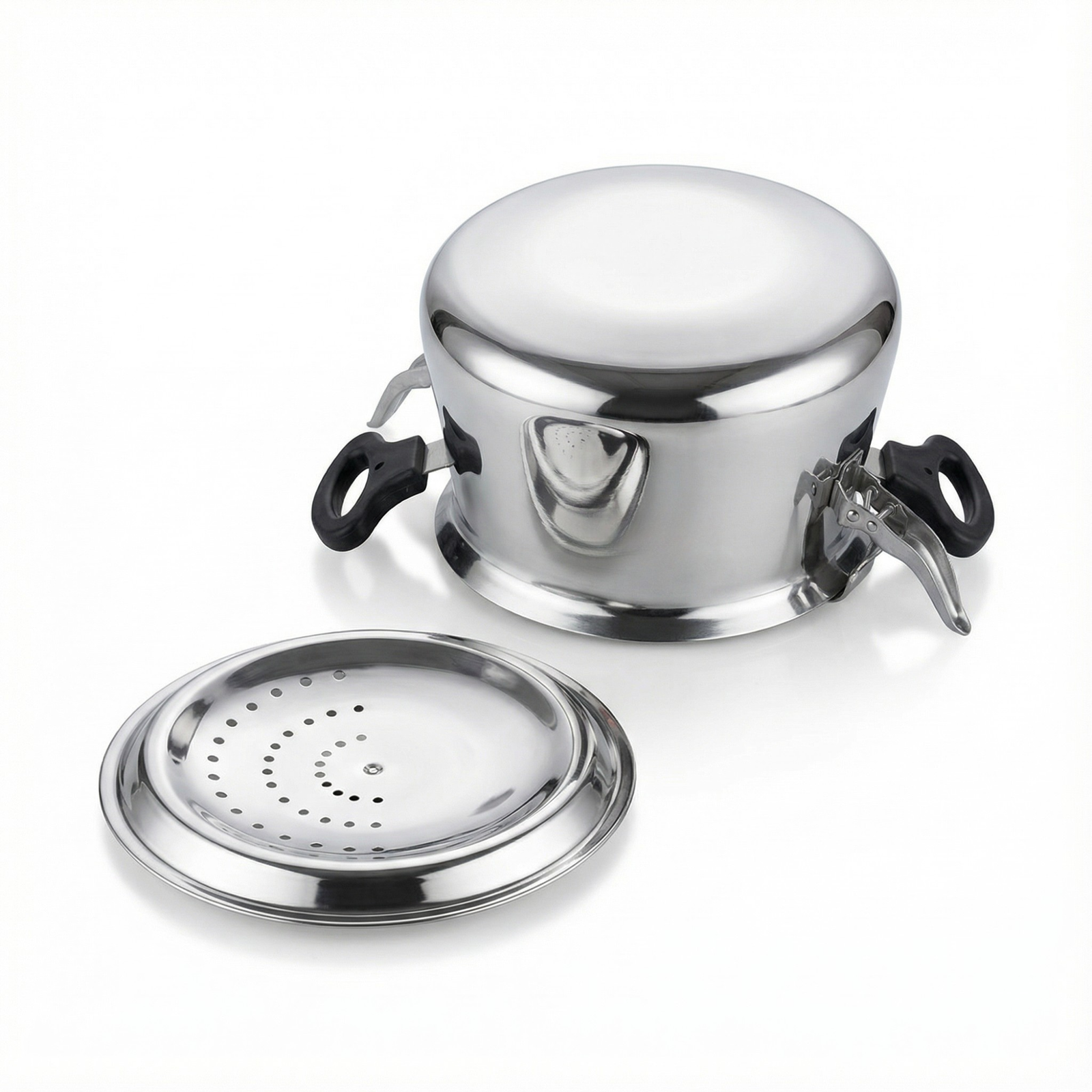 Premium Indian rice cooking pot with safety lock mechanism and steam release lid