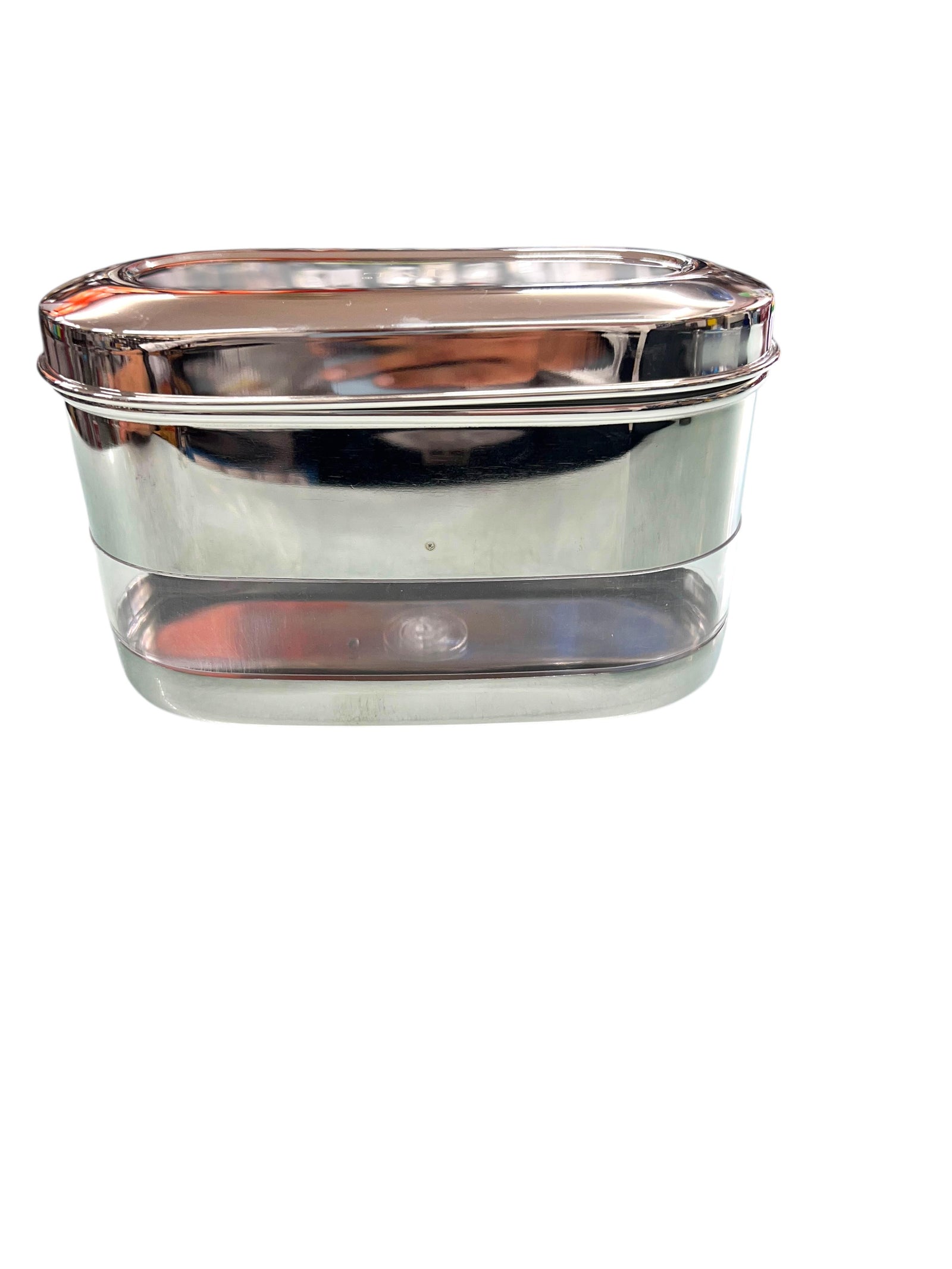 JVL Stainless Steel Capsule Shape Galaxy Clear Canister with Airtight Lid for Dry Storage