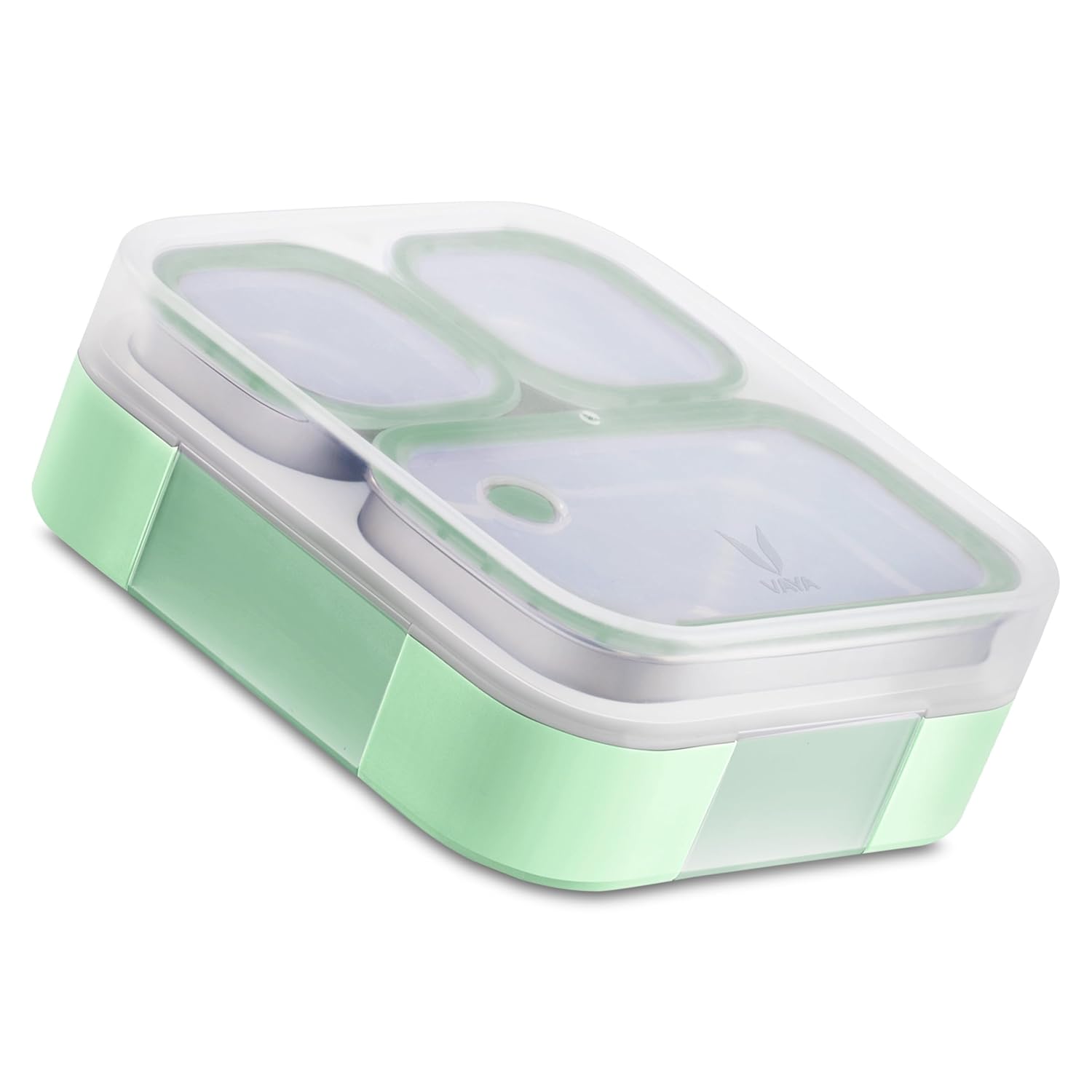 VAYA TYDBYT Stainless Steel Bento Lunch Box with 3 Leakproof Compartments – Perfect for Kids, Office & School
