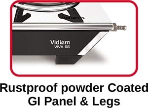 Vidiem GS SS2 196 A VIVA SS 2 Burner Manual Stainless Steel Frameless Gas Stove (Black)