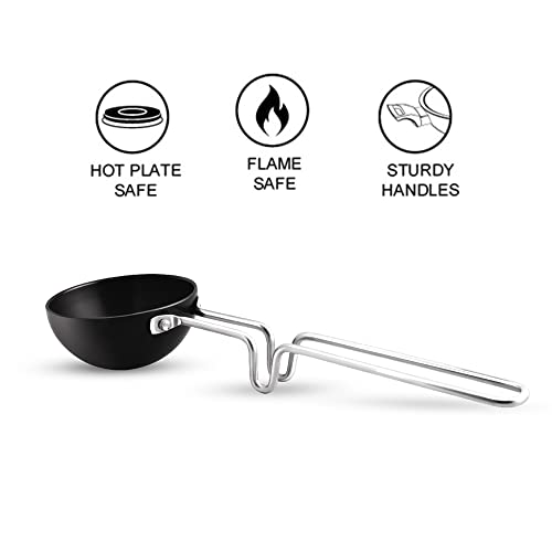 Milton Pro Cook Hard Anodized Tadka Pan, 10 cm | Vaghar Pan | Chounk Pan | Baghar Pan