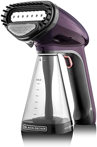 Black + Decker Handheld Portable Garment Steamer 1500 Watts with Anti Calc (Violet)