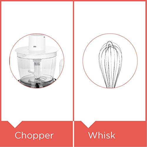 BLACK+DECKER BXBL6002IN Hand Blender with Chopper, Whisk, Cup and Wall Rack 600W