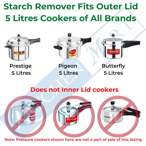 Kitchen Mart Premium Stainless Steel Starch Remover Container for Pressure Cooker (for 5 litres Cooker)