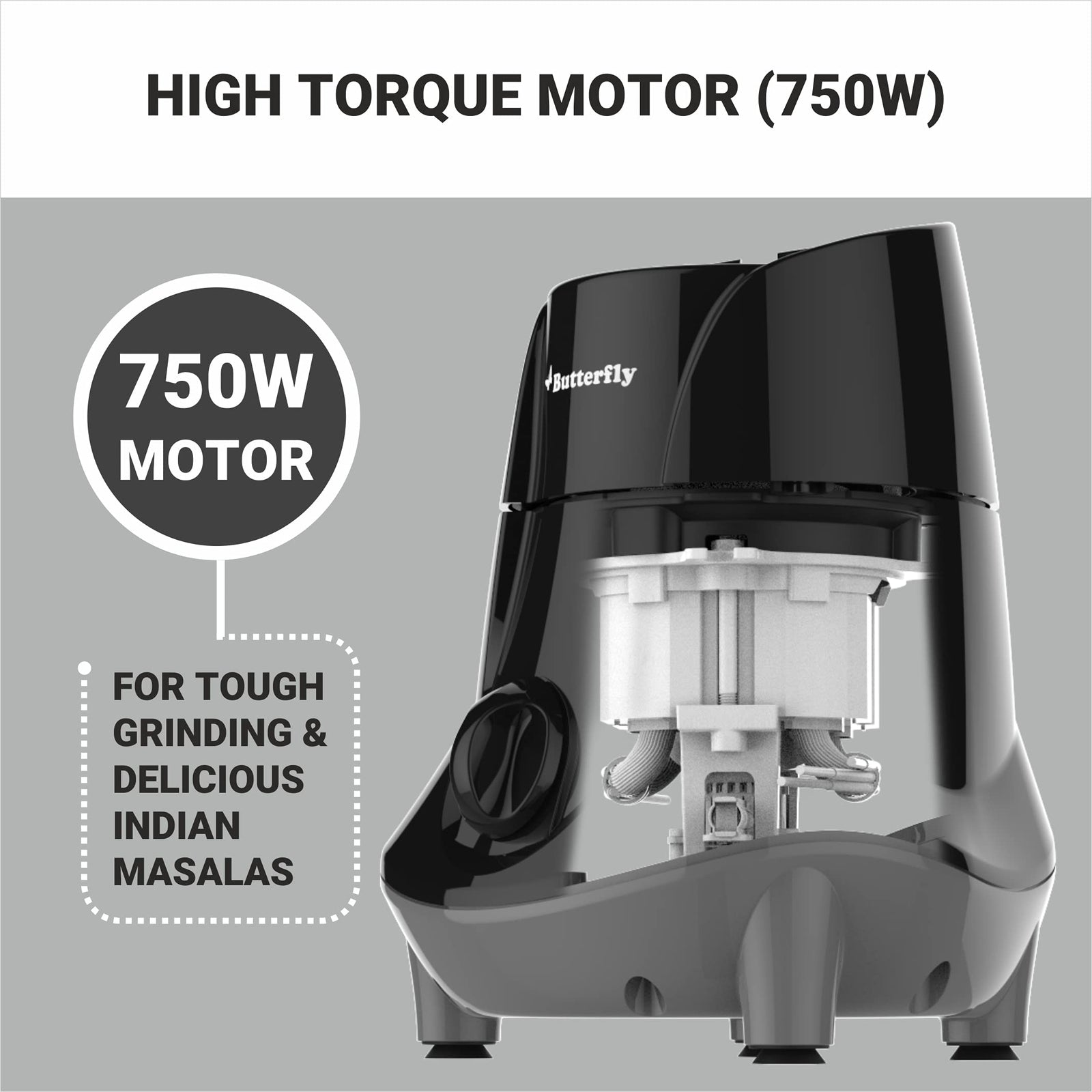 Butterfly Jet Elite Plus Mixer Grinder, 750W, 5 Jars