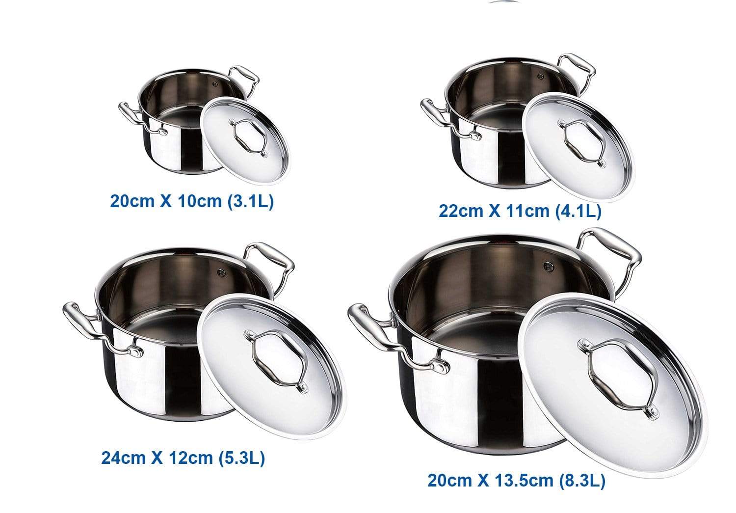 Bergner Argent Triply Stainless Steel Casserole with Lid (Combo Packs) - KITCHEN MART