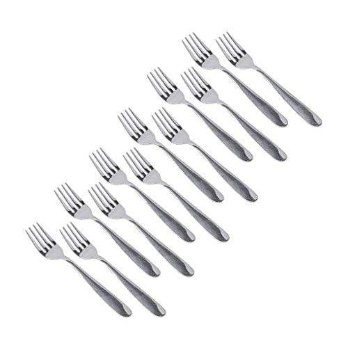 Classic by Embassy Baby Fork, Pack of 12, Stainless Steel, 16.2 cm (Ajanta, 14 Gauge) - KITCHEN MART