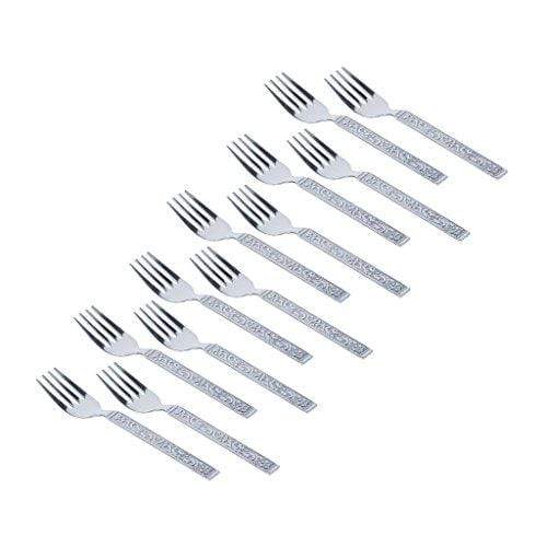 Classic by Embassy Tea/Pastry Fork, Pack of 12, Stainless Steel, 13.3 cm (Hi-Trend, 17 Gauge) - KITCHEN MART