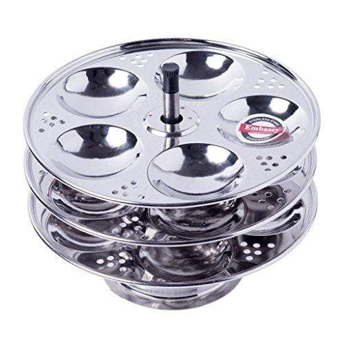 Embassy Baby Idli Stand, 3 Plates - 15 Idlis (Stainless Steel) - KITCHEN MART
