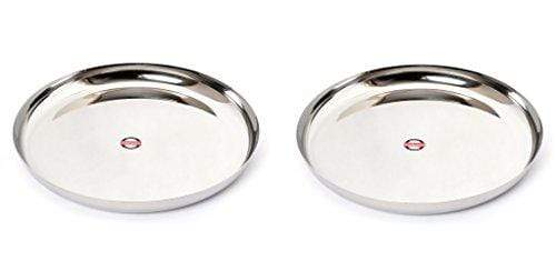 Embassy Brunch Dinner Plate, Size 5, 28.6 cms (Pack of 2, Stainless Steel) - KITCHEN MART