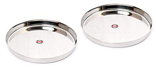 Embassy Chapti Beeding Khumcha Spl / Dinner Plate, Size 14, 30.5 cms (Pack of 2, Stainless Steel) - KITCHEN MART