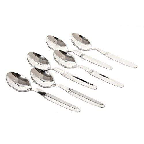 Embassy (Classic by Embassy) Dessert Spoon, Pack of 6, Stainless Steel, 17.8 cm (Nova, 17 Gauge) - KITCHEN MART